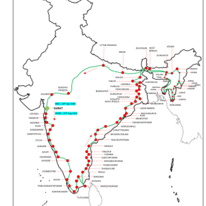 Bharat Parikrama travel route map part 5